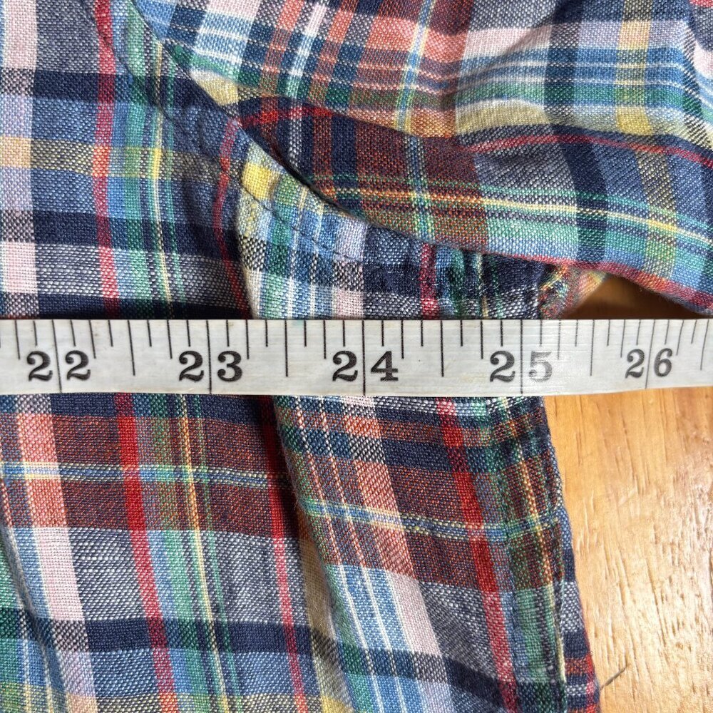 L.L. Bean Multicolor Slightly Fitted Pocket Plaid Short Sleeve Shirt Size XL - Picture 7 of 8